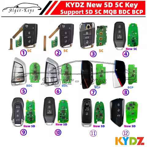 Algernon-keys KYDZ Smart Key New 5D For A3 A5 A7 A8 5C5D Key BDC2 BDC3 BCP Key Support MQB49 KYDZ Ke