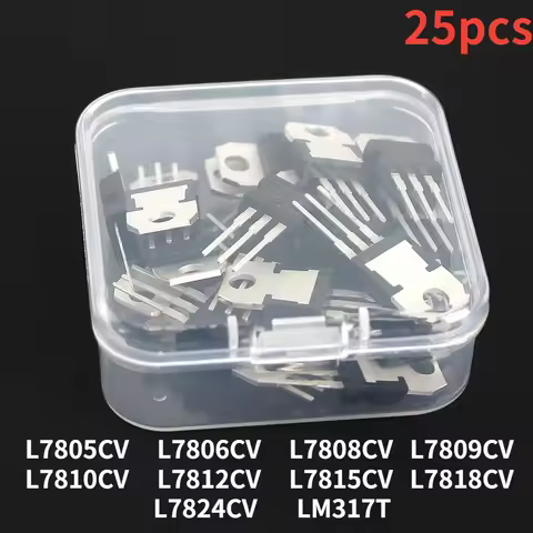 25PCS/Box Voltage Regulator L7805CV L7809CV L7812CV L7815CV L7824CV LM317T Adjustable TO-220 Package