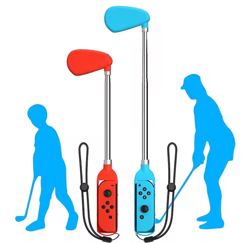 2pcs Retractable Golf Club For Nintendo Switch Controller Adapter Case ForJoy-Con For Mario Golf Gam
