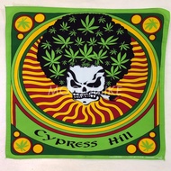 ผ้าโพกหัว ผ้าพันคอ ผ้าเช็ดหน้าลายกัญชา Cypress hill 51x51 cm.