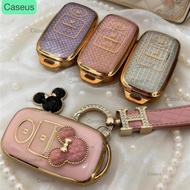 GANTUNGAN Premium Cartoon Bling Glitter Coquette Keychain Cover for Toyota Agya 2025 Agya Gr Sport 2