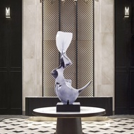 Rzone Villa Model Room Entrance Soft Decoration Sculpture Abstract Ornaments Transparent Resin Home 