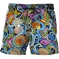 Marine Flora And Fauna 3d Printed Shorts For Men's Beach Vacation Casual Beach Shorts Sports Quick D