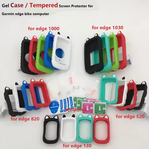Generic cute cartoon Case / Tempered Screen Protector toughened film for Garmin bike Computer Edge 1