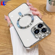 SGP Hybrid For iPhone 15 Pro Max Plating Magsafe Magnetic Charging Case For iPhone 15 plus Iphone 14 Pro Max 14 Plus Iphone 14Pro 5G 13 12 11 pro max case Lens Protection Clear Shell Fundas