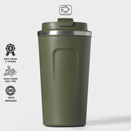 Cốc giữ nhiệt 510ml Fan House ly coffee holic inox 304 bình giữ nhiệt 12h khắc tên theo yêu cầu tặng