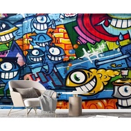 Custom wallpaper  Mural Colorful Graffiti Wallpaper for Bedroom Living Room Bar KTV Restaurant Backg