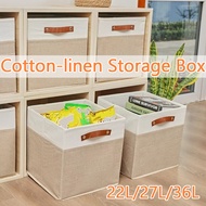 22L/27L/36L foldable storage box organiser Cotton-linen cloth storage box wardrobe organizer storage