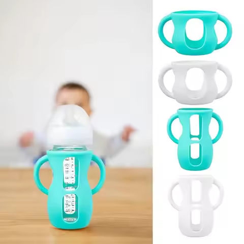 with Handle Silicone Sleeves Anti Breakage Easy Grip Baby Bottle Sleeves Durable 120/240ml Protectiv