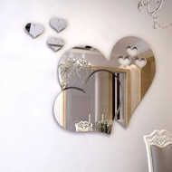 Set 3D Arcylic Mirror Wall Decor Diy Home Decor/cermin Sticker Hiasan Dinding