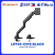 Brateck LDT69-C012 Fabulous Desk-Mounted Heavy-Duty Gas Spring Monitor Arm - Black itw 6E29
