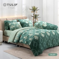 TULIP รุ่นTULIP Delight พิมพ์ลาย DL127 โทนเขียว ในสไตล์ที่เป็นคุณ ชุดเครื่องนอน ผ้าปูที่นอน ผ้าห่มนว