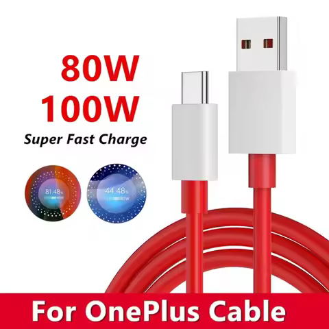 80W 100W Type C USB SUPERVOOC 2.0 Fast Charging Cable for OnePlus 9 9R 10 pro 10R 11 11R 12 13 Nord 