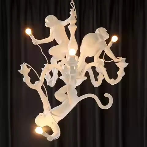 Nordic Creative Retro Monkey Chandelier Restaurant Coffee Shop Bedroom Wall Light Designer Senior Mo