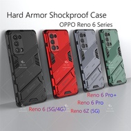 OPPO Reno 6 Pro Plus Reno6Pro Reno6Z 5G 4G Shockproof Phone Case For Reno6Pro+ Casing Armor Stand Holder Protection Bracket Hard Back Cover Cases
