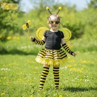 SEEO Bee Costume Set, Costume Wings Striped Knee Stocking Bumblebee Costume, Dress Up Tutu Skirt Ant