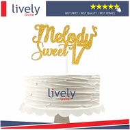Custom Name CAKE TOPPER CUTTING BIRTHDAY CAKE Decoration HAPPY BIRTHDAY SWEET 17