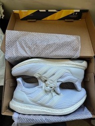 👟全新 Adidas Ultraboost 4.0 织物DNA纯白同款跑步鞋 男女同款 百搭休闲运动