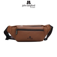 JOHN LANGFORD Men's Waist Bag / Synthetic Leather / Black Brown / JLY236P1P2