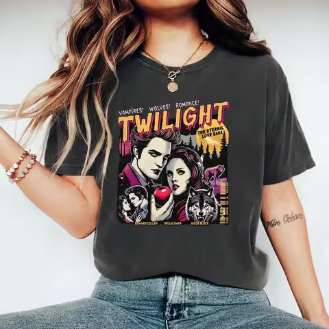 Vintage Twilight T-Shirt Twilight Fans Homage T-shirt Retro Unisex Tshirts Short Sleeve Vampires Shi