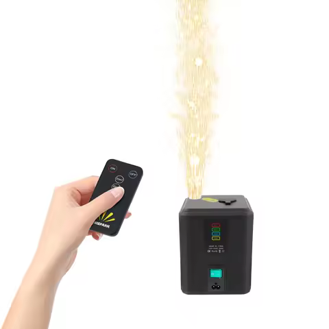 Mini Cold Spark Machine 350W, Stage Effect Light with Remote, 6.6-9.8ft Spark for Weddings Parties D