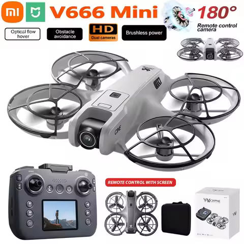 V666 Drone 4K Professional 180 ° ESC HD Camera Aerial FPV Brushless Avoiding Obstacle with Screen Re