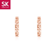 SK Jewellery Cutting Edge 14K Rose Gold Loca Hoop Earrings