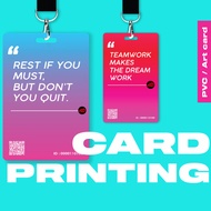 Hard PVC/Art card Printing I Custom card/kad