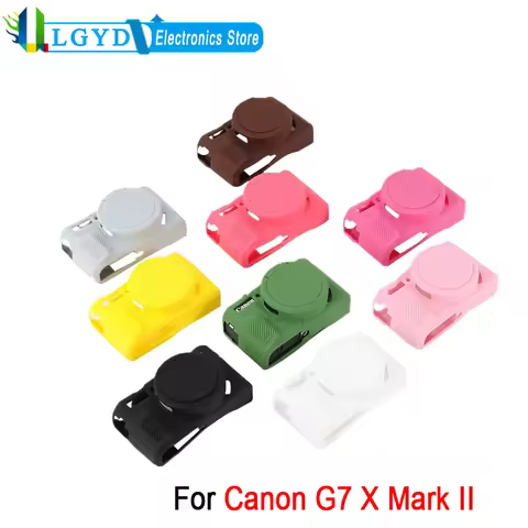 For Canon PowerShot G7 X Mark II / G7X2 Soft Silicone Protective Case with Lens Cover