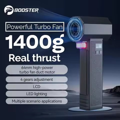 Booster Portable Turbo Jet Fan with LED Lighting, Powerful Air Blower Brushless Durable High-Speed P