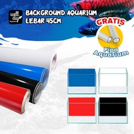 Sticker Background Aquarium Aquascape Skotlite Skotlet Hitam Biru