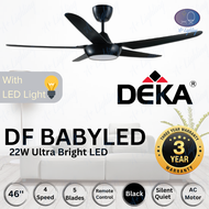 DEKA DF50 CEILING FAN AND LIGHT 5 BLADES 3 COLOR LED LIGHT 22W ULTRA BRIGHT SILENT QUIET FAN 4 SPEED