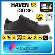 SAFETY JOGGER SAFETY SHOES - HAVEN S3 BLACK LEATHER SAFETY BOOTS WITH ESD &amp; SRC/ KASUT SAFETY