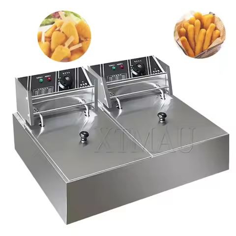 Commercial Electric KFC Deep Chips Fryer Machine Double Tank Chicken Fryer