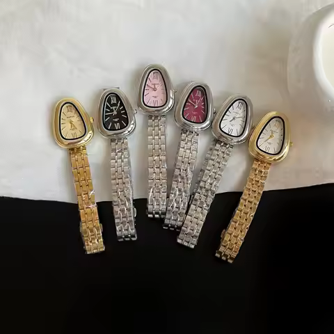 IEKE Silver Snake Head Steel Strip Watch for Women, Niche, Light Luxury, Simple, Retro, High-end Qua