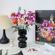 Rose Flower Vase Lego Pink 10342 Living Room Desktop Decoration Female Gifts Flower Insertion Simple