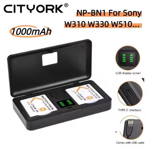 CITYORK 1000mAh NP-BN1 Battery for Sony W310 W510 W610 W730 W830 WX5C TX5 TX100 Qx30 TX55 WX220 T110