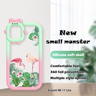 (Monster Case) For Xiaomi Mi 11 Lite 5G NE 13T Pro Casing Flamingo Monster Lens Hp handphone Silicone Softcase