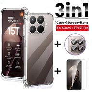 For Xiaomi 15T 14T 15 17 Pro Max Poco C85 M7 4G 5G Clear Phone Case & Tempered Glass & Camera Lens F