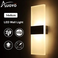 Auoyo LED Wall Light Lamp Acrylic Light-up Down Cube Indoor Sconce Modern Lighting Indoor Wall Light