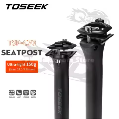 TOSEEK C70 Carbon Fibre Seatpost Bike Seat Post MTB/Road Bicycle Seat Tube Parts 27.2/31.6mm*350/400