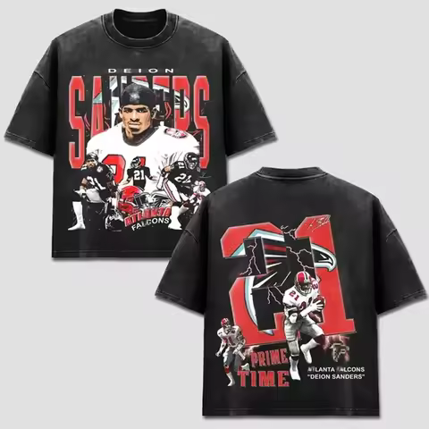 Deion Sanders 21 T-Shirt, Atlanta Team Football Tee, ATL Dirty Birds Merch, Prime Time Falcon Helmet