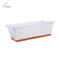 [Freneci] PP Flower Box, Flower Pot with Tray, Rectangular, 50.8 X 18.8 X 16 Cm, with Drainage Holes