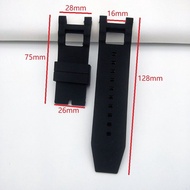 28Mm Black Comfortable Silicone Watch Strap Replacement For Invicta Subaqua Noma III 50Mm Watchb Waterproof Belt