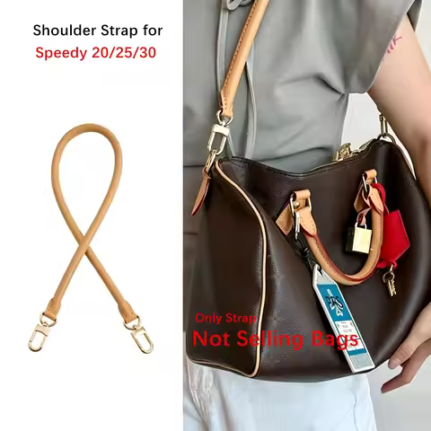 100% Genuine Vachetta Leather Bag Strap for LV Speedy 20 25 30 Shoulder Straps Long Bags Belts Repla