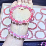 Niche Agate Pink Candy Bracelet Hand Heart Original Agate Agate Natural Bracelet String Design Salt 