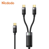Mcdodo 100W 2 in 1 Type C Cable For iPhone 16 15 Pro Max iPad Air Macbook Type C to Type C Fast Char