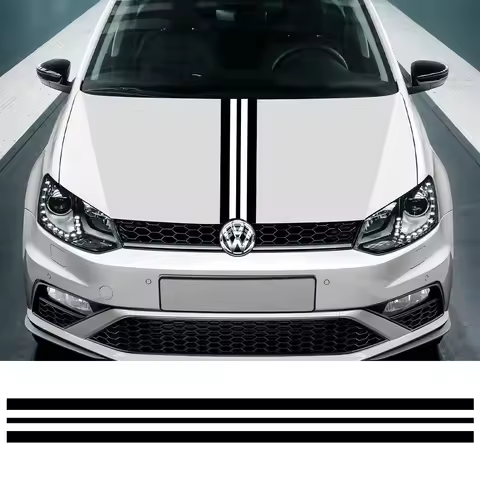Car Hood Bonnet Sticker For VW Volkswagen Polo 6R 6C 9N2 9J GTI Auto Modification PVC Racing Style D
