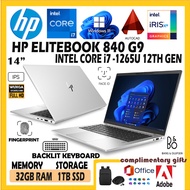 HP ELITEBOOK 840 G9  INTEL CORE I7 -1265U 12TH GEN / 32GB DDR4 RAM / 1TB SSD STORAGE /14"FHD [WIN11P