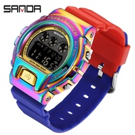 Sanda Brand นาฬิกาข้อมือดิจิทัล ลําลอง แสดงปฏิทิน กันน้ํา แฟชั่นสําหรับผู้ชาย 【BYUE】